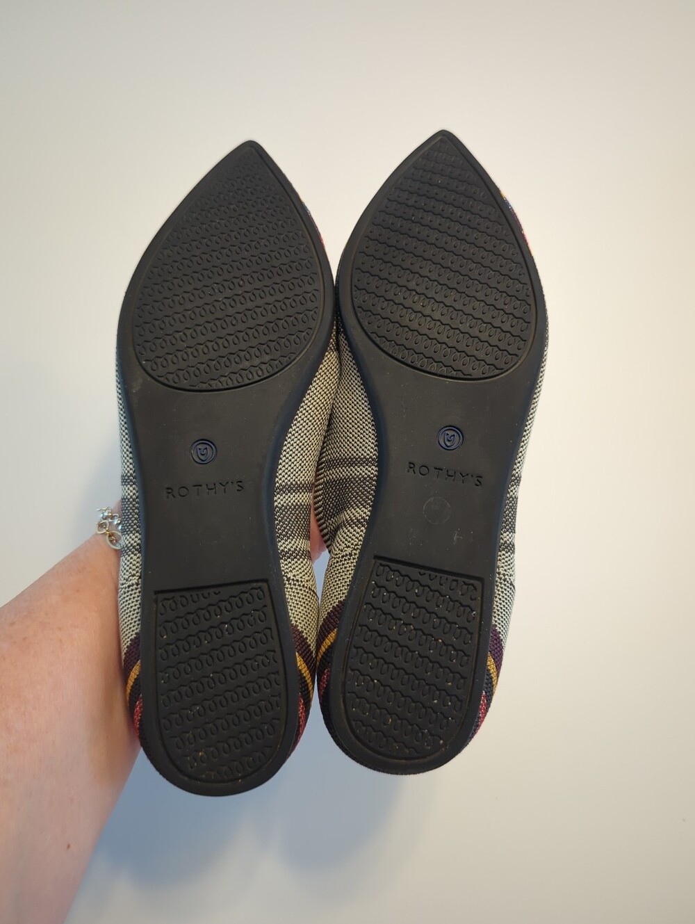 Rothy's The Point Inverse Stripe Washable Flats Size 9.5 Multi-Color Rare EUC - Picture 9 of 9